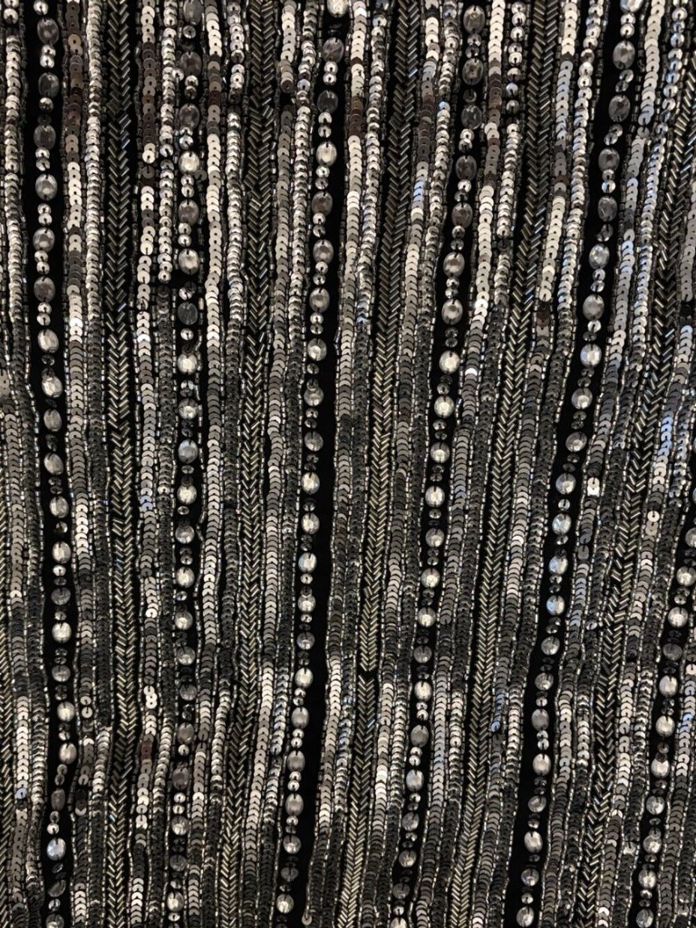 Mac Duggal Strapless Silver Beaded Sequin Midi Dress Black Size 16 - Picture 9 of 9